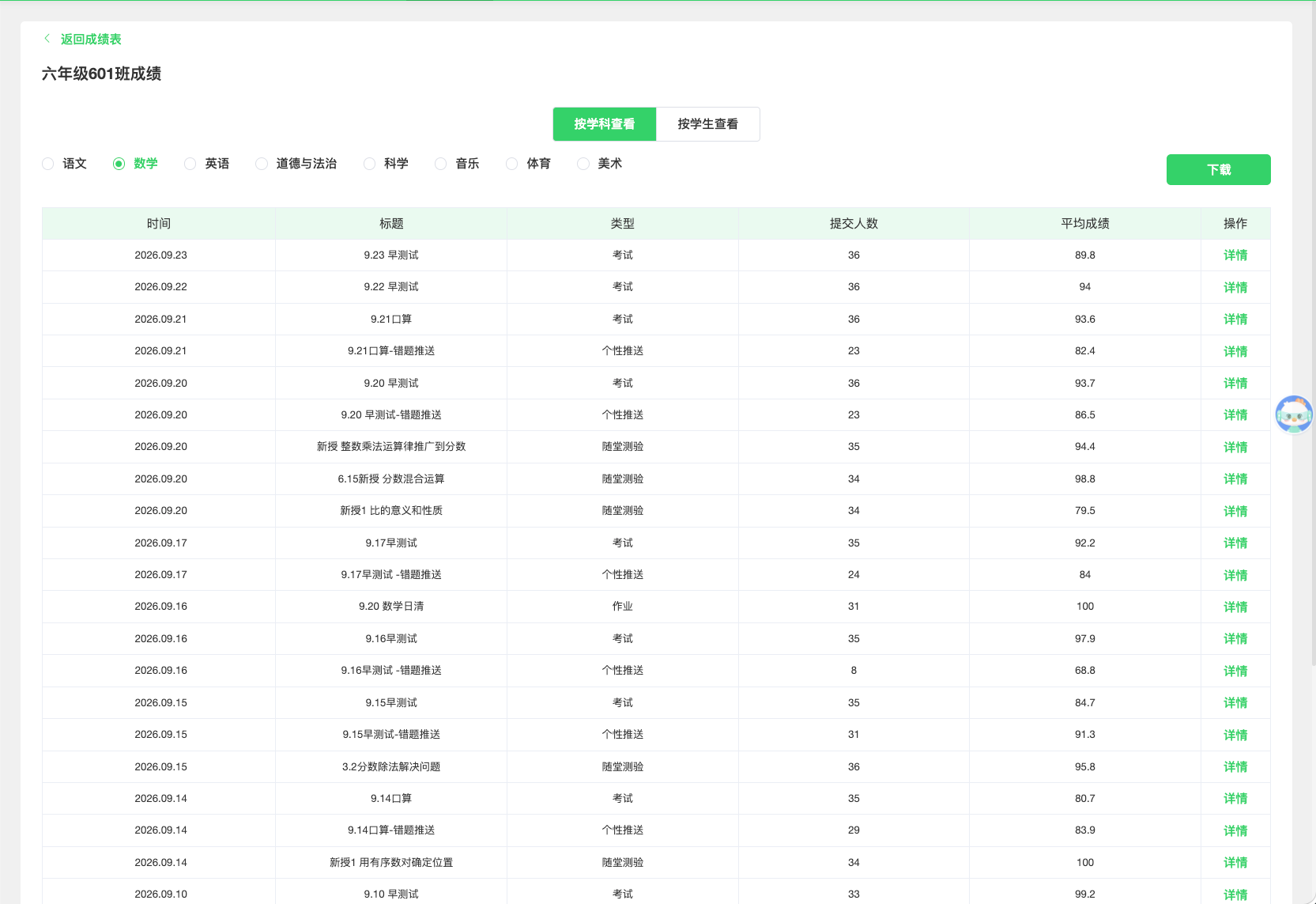 学情分析 · 操作截图 8
